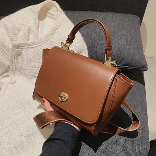 Burminsa Lock Trapeze Small Tote Purses And Handbags For Women Luxury Brand Designer Wide Strap Ladies Shoulder Crossbody Bags