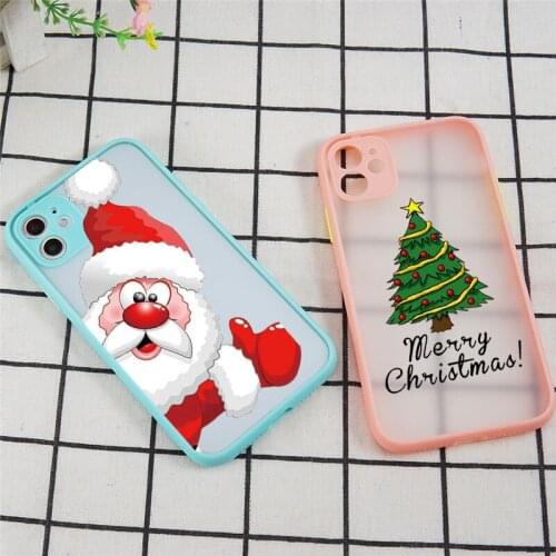 Christmas Tree Phone Case for IPhone 12 11 Pro X XR XS Max 8 7 6 6S Plus SE2 Snow Christmas Gift Elf Case Soft TPU Matte Cover