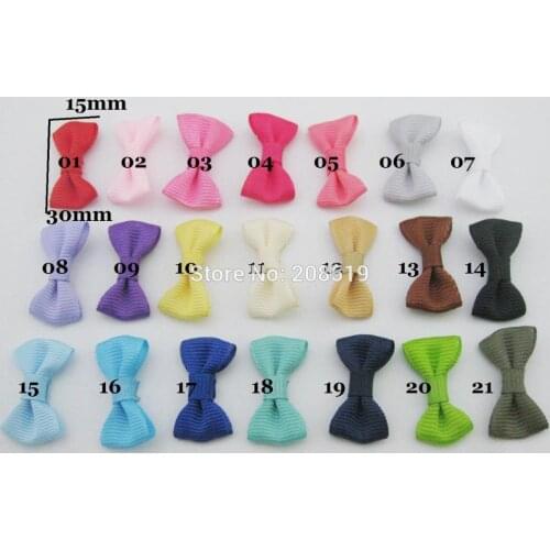 FZNNWG 3cm long grosgrain ribbon bows DIY hairclip bowknot ornament 100pcs clothes decoration kids bowtie mini bow