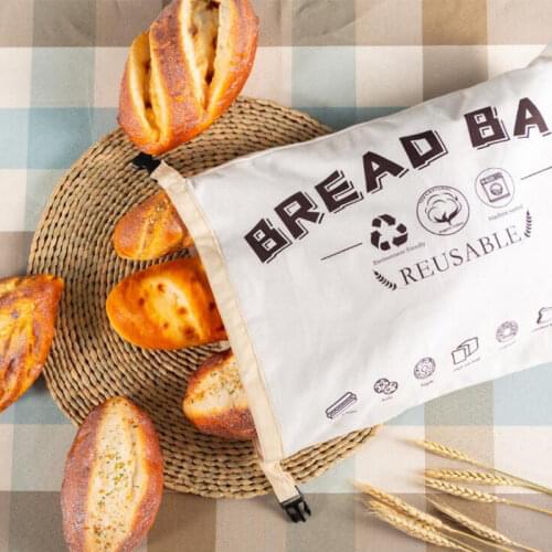 Cotton Bread Bag Reusable Food Storage Bread Bag For Loaf Baguette Home Storage Supplies Kitchen Stuff Bag