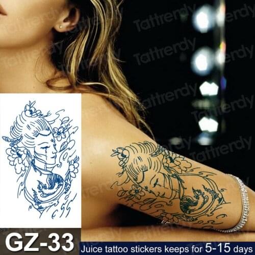 Fake Tattoo Juice Ink Fruit Long Lasting Waterproof tempotaty tattoo sticker women girls sexy body art arm shoulder sleeve tatoo