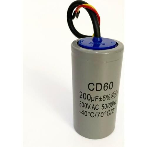 Kiger staring capacitor CD60,200uf,300V.AC,50/60Hz,-40/70 temperature/21