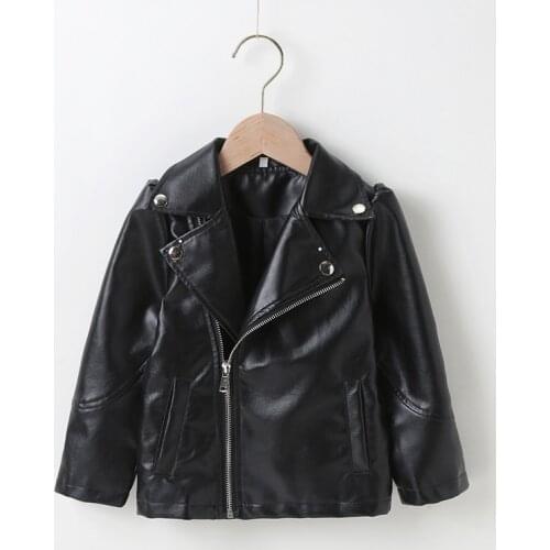 Boys And GirlsLeather Jackets Spring And Autumn Clothes Childrens Motorcycle Clothing Boys And Girls Punk Retro Leather Jacket