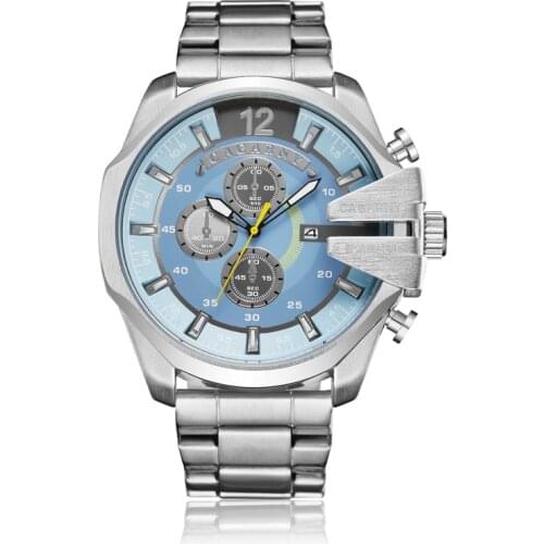 Cagarny High Quality Business Watches for Men Large Dial Brand Full Steel Quartz Sport Watch Relogio Masculino Relojes Hombre