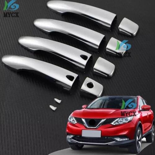 For Nissan Qashqai J11 2014 2015 2016 2017 2018 2019 ABS CHROME DOOR HANDLE COVER CATCH CAP TRIM MOLDING ACCESSORIES