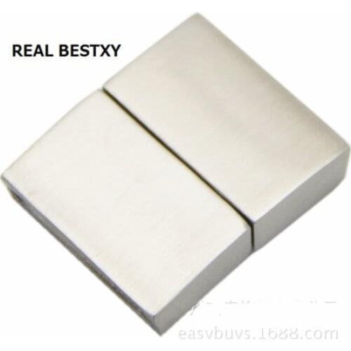 REAL BESTXY 10pcs/lot stainless steel trong Magnetic Clasps Fit Flat Leather Bracelet Gold Color End Caps Clasps Diy Jewelry