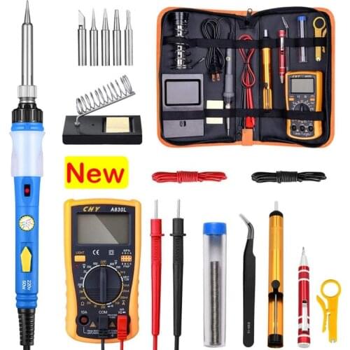 New Solder iron Adjustable Temperature 60W Soldering Iron kit With Multimeter WeldingTools Repair Heater Soldering Gun