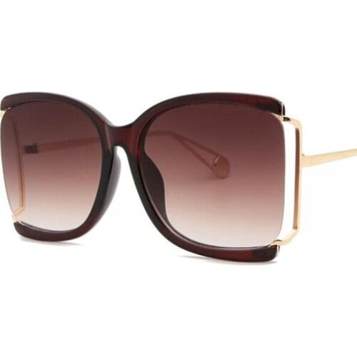 Fashion Transparent Gray Semi Rimless Sunglasses Women 2020 Vintage Oversized Shades Gradient Square Sunglasses Ladies Oculos