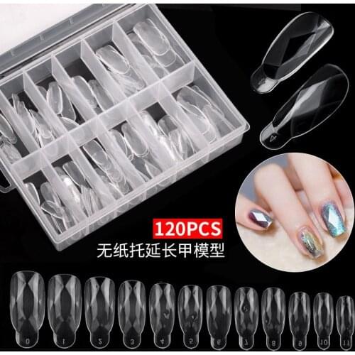 Crystal Extended Nail Mold 120PCS Quick Building Mold Art UV Nail Gel Tools Mold Tool Tips Decoration Extension Extend Nail