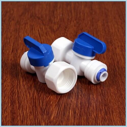 RO Water Straight 1/4"OD Hose 1/2"BSP Female Thread Quick Connect Fittings Plastic Ball Valve Reveser Osmosis Fitting