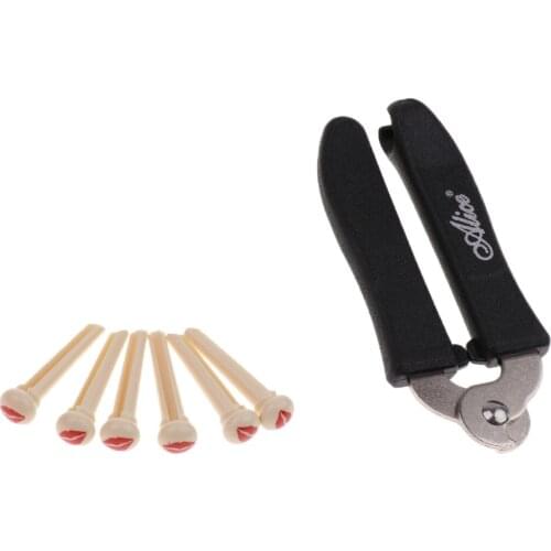 3 in 1 Guitar String Winder Cutter Bridge Pin Puller+Bridge Pins Repair Tool