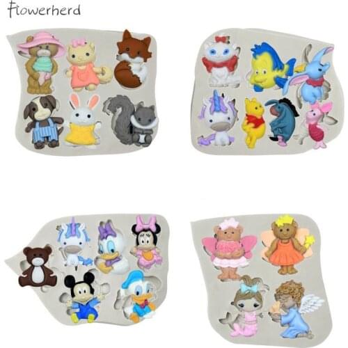 Cartoon Animal Fondant Cake Silicone Mold Chocolate Mold Cake Decoration Handmade Soap Mold Cake Tools Baking Mold Pastry Tools