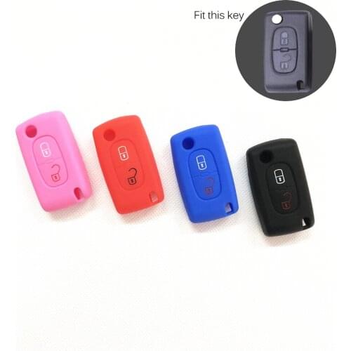Silicone Car accessories Key Cover Case For Peugeot 207 307 308 407 408 For Citroen C3 C4 Hatch C4L C5 C6
