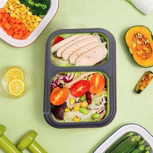 Silicone Bento Box Collapsible Portable Lunch Box eco-friendly Leakproof Camping Food Container Travel Folding Bowl Kids Adult
