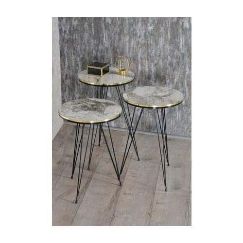 Modern Zigon coffee table Black Wire Foot Double Gold coffee tables table basse furniture living room table