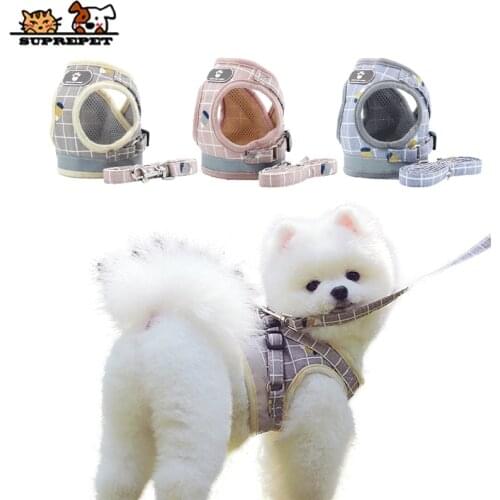 SUPREPET Pet Dog Cat Harness with Leash Nylon Adjustable Kitten Puppy Harness Belt Comfortable Small Dog Harness and Leash Set