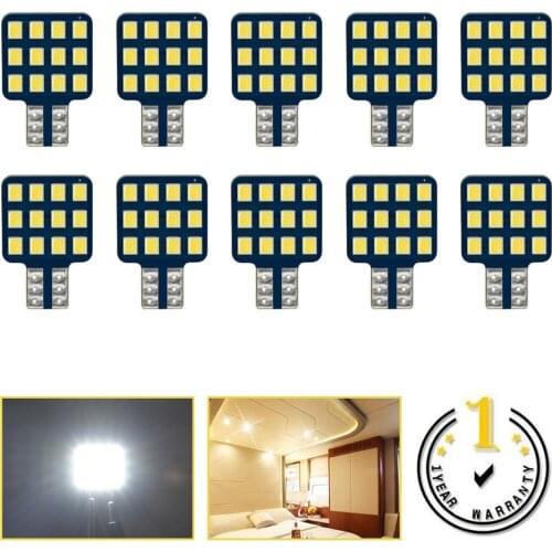 10Pcs 921 RV LED Bulb T10 194 168 LED Canbus No Error for RV Trailer Boat Trunk Camper Interior Light Bulbs 6000K White 2835 SMD