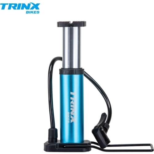 Trinx Mini Bike Pump Portable Bicycle Tire Pump Fits Presta and Schrader Valve Aluminum Alloy Barrel Gas Needle Bike Floor Pump