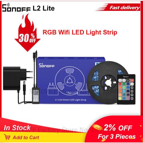 Itead SONOFF L1 Lite 5M RGB EU/ US Wifi LED Light Strip Smart Home Remote Control Work with Alexa Google Home Dance with Music