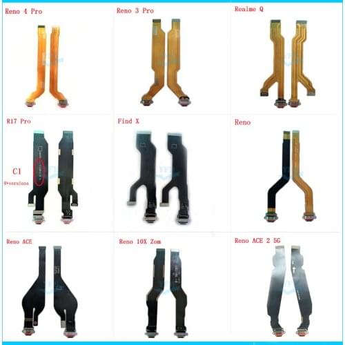 USB Charging Dock Port Connector Flex Cable For OPPO Reno 3 4 5 Pro ACE 2 5G 10X ZOM Realme X50 Pro 5G XT Q Find X X2 Pro