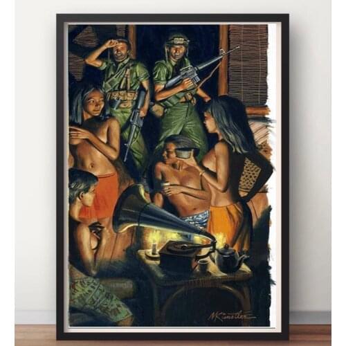 Party US Cold War Pin-up Girl Propaganda Soviet USSR Canvas Paintings Vintage Wall Poster Sticker Home Decor Gift