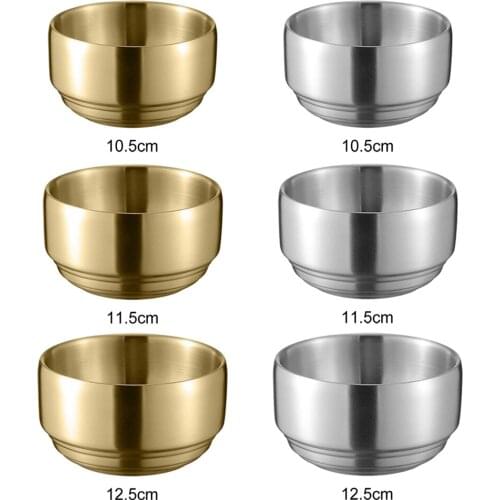 Premium 304 Stainless Steel Bowls Mixing Bowls Double Walled Soup Salad Serving Bowl for Kids Home Tableware Anti-scalding