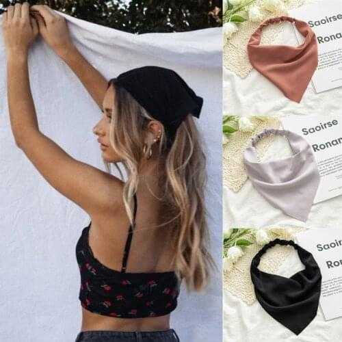 MueRaa Fashion Spring Summer Women Girls Hairstyle Triangle Bandanas Elastic Headband Lady Elegant Hair Accessories Hairband