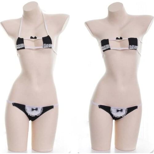 Japanese Sexy Lingerie Maid Servant Lolita Cosplay Erotic Halloween Costumes Bra Women Underwear Set Uniform Cosplay Lingerie