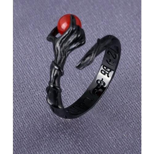 Anime Manga Magic Wand Witch Staff Finger Ring Fashion 925 Sterling Silver & Agate Rings Cosplay Props Jewelry Daily Cos Gift