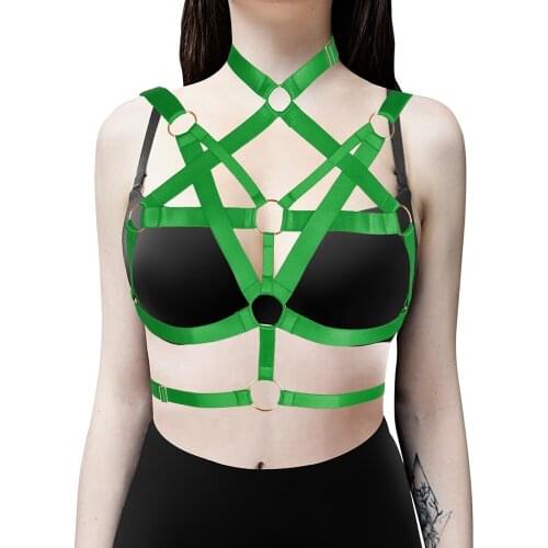 Harajuku Cupless Bra Costumes Cosplay Erotic Lingerie Bondage Garter Bdsm Womens Lingerie Sexy Strap Belt Body Harness Cage