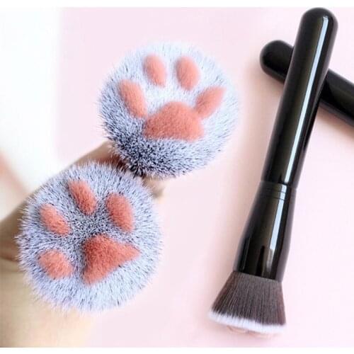 1 pc New Cute Cat Claw Shape Face Makeup Brushes Portable Cartoon Powder Foundation Eyeshadow Brush Beauty Cosmetic Makeup Tools