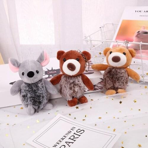 10PCS 12cm Mouse Bear Exquisite Decoration Warm Bag Plush Mini Pendant Keychain Doll Ring Toy