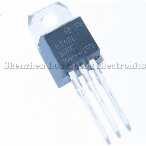 10PCS/LOT New BTA06-600C triac BTA06 6A 600V in-line TO-220