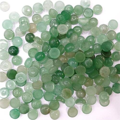 100Pcs 12x5mm Wholesale Natural Green Aventurine Round Cab Cabochon DIY Jewelry Making Accessories M134