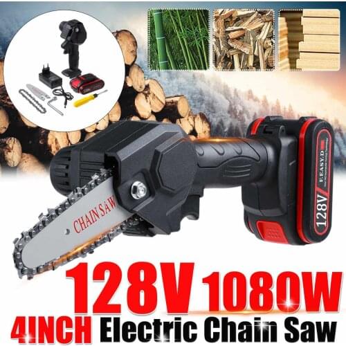 128VF 4 Inch Electric Saw Chainsaw 1080W Garden Tree Logging Saw Woodworking Tools Wood Cutters Tools For Makiita Battery