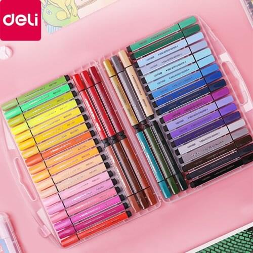 12/18/24/36/48 Deli 70656 Triangle Pole Watercolor Pen Set Painting Graffiti Painting Hand-painted Pen Large Capacity Color Pen
