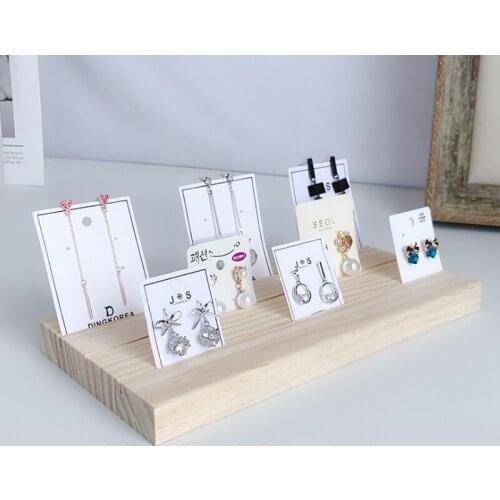3 Slot Wood Ring Stand Display Stud earring Mountain Ring Jewelry Display Stand Holder Storage Showcase Organizer