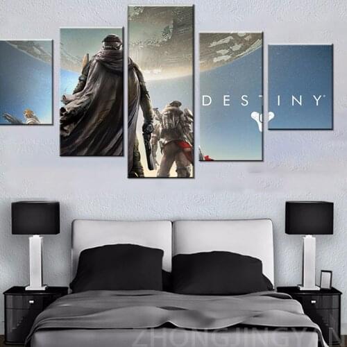 5 Panel Canvas Painting Destiny Pictures Game Poster Home Decor For Living Room Wall Art Cuadros Artwork Decoration Pictures
