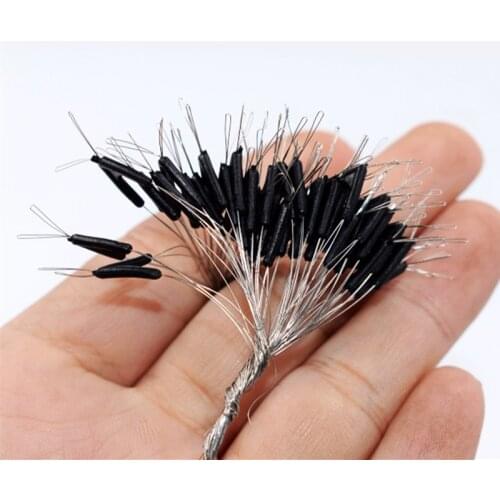 50pcs Double Hooks Contactor Device Fishing Line Space Bifurcation Eight Type Space Bean Line Swivel Tying Tool