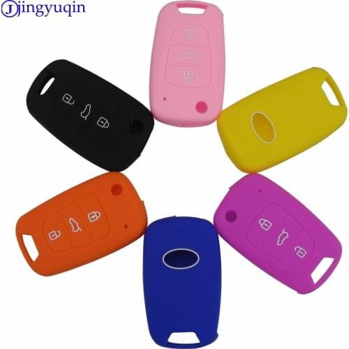 50X 3 Button Silicone Car Key Case For Kia RIO K2 K5 Sportage For Hyundai i20 i30 i35 iX20 Solaris Verna Auto Key Cover Fob
