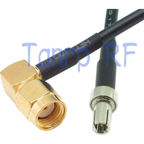 6in TS9 male plug to RP-SMA male right angle RF connector adapter 15CM Pigtail coaxial jumper cable RG174 extension cord
