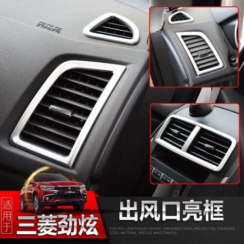 Car-styling Car air conditioning air outlet decorative bright frame interior sequins for Mitsubishi ASX 2013-2018 5PCS
