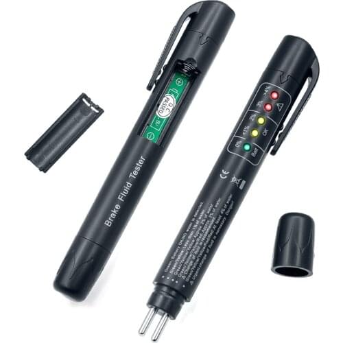 Car Brake Fluid Tester Universal Cars Diagnostic Tool 5 Leds Auto Brake Fluid Testing Pen Accurate Brake Oil Check Pen Test Tool