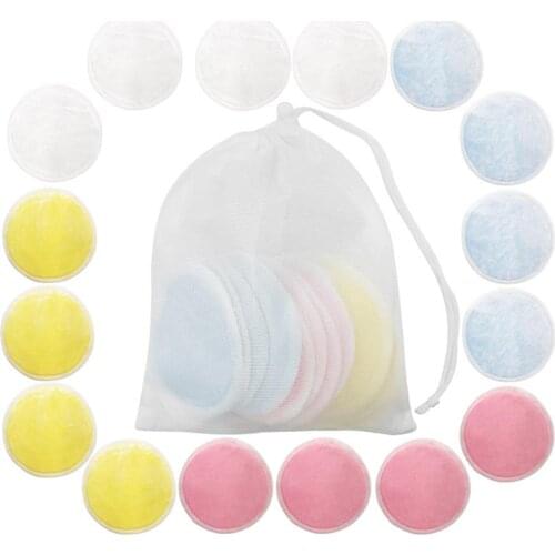 Bamboo Reusable Organic Cotton Pads Makeup Remover Washable Cleansing Microfiber Makeup Remover Beauty Tools