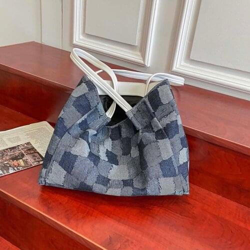 New Retro Big Canvas Tote Bag For Women Summer Beach Large Handbags Classical Fabric Soft Female Large Casual Patch Shoulder Bag