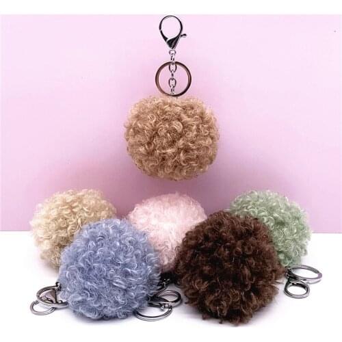 Keychain Hairball Curly Cute Bag Pendant Car Plush Keychain Creative Gift Jewelry Accessories Pendant
