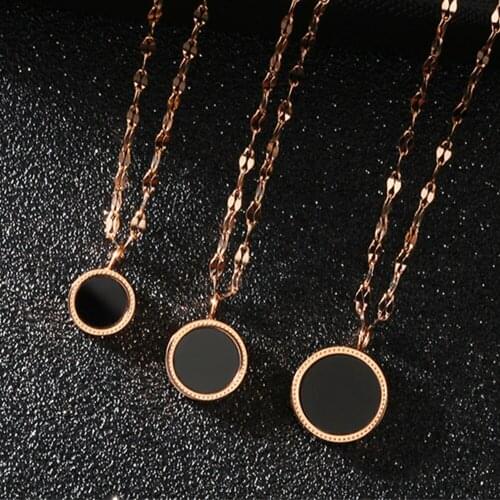 FATE LOVE brand Cute Women style Black Round Necklaces & Charm Pendants for Girl Lady Female chain Fashion jewelry