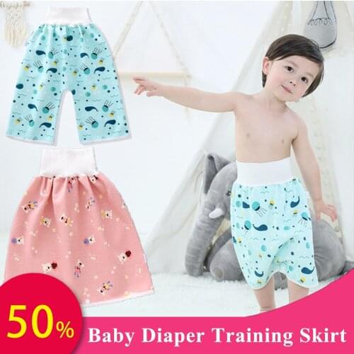 Baby Diaper Skirt Pants Portable Foldable Washable Waterproof Diaper Cotton Shorts Children Training Underwear Reusable Diaper