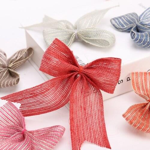 Jute Bow Hairpin Handmade Hair Rope Holiday Style Gentle Headband Hair Girls Clip Hair Ornament Vintage Ribbon Women 50Pcs/lot