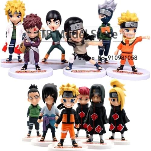 Naruto Shippuden Anime Action Figure Figurines 8CM Q Version Kakashi Hatake Figma Statue Collection Desktop Toys For Children